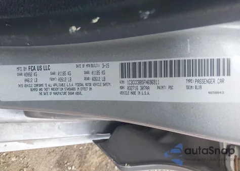 2015 Chrysler 200 S из США, поврежденный, VIN 1C3CCCBB5FN696911